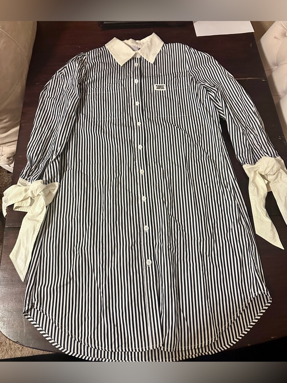 Burberry Stripe Button-Down Shirt Dress